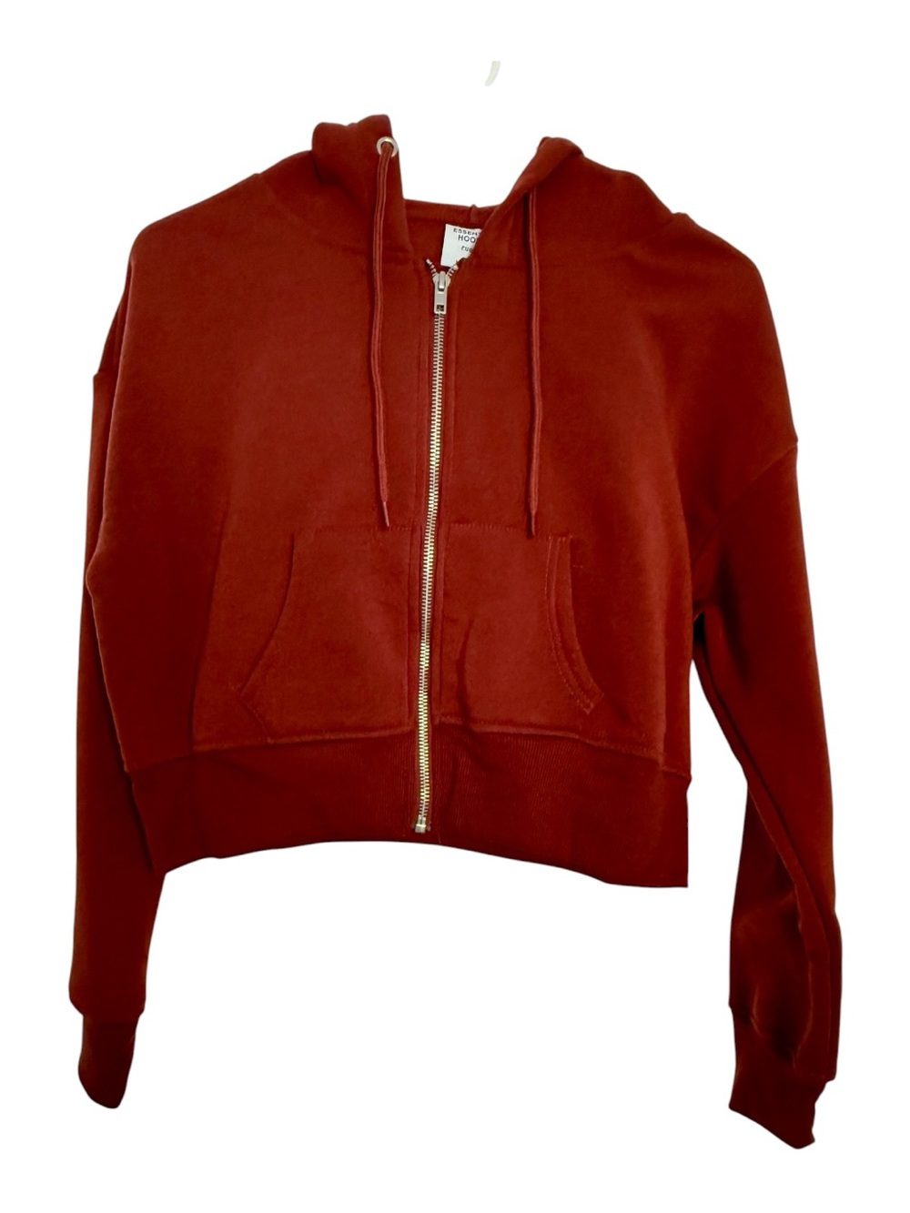 Rue21 Cropped Zip Hoodie in Rust